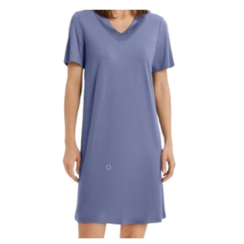 Hanro Jade Short Sleeve Gown 76961 Caribbean Blue XS NWT